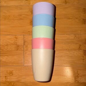 Wheat Fiber Reusable (microwaveable and dishwasher safe) Cups, 5 colors